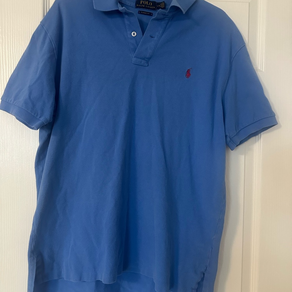 Polo Ralph Lauren Classic Fit Men’s Polo Shirt —Size L—Light Blue 100% Cotton